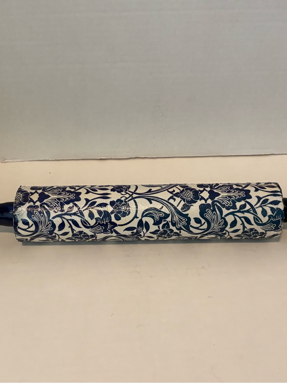 Hand Crafted Blue and White Floral Rolling Pin